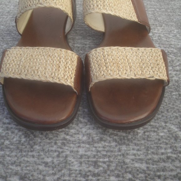 SOLD Cole Haan Sandals with two horizontal jute like straps size 8B - Picture 6 of 8